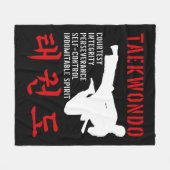 Taekwondo Tenets Martial Arts Fleecedecke (Vorderseite (Horizontal))
