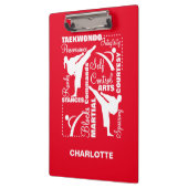 Taekwondo Terminologie für Kampfkunst Klemmbrett (Links)