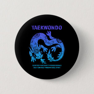 Taekwondo TKD Tae Kwon Do Drachen Kunst Kampfsport Button