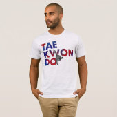 Taekwondo Typography Design High Kick Silhouette T-Shirt (Vorne ganz)