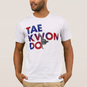 Taekwondo Typography Design High Kick Silhouette T-Shirt (Vorderseite)