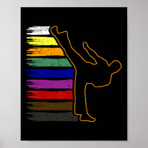 Taekwondo und Karate Schwarzgurtel Martial Arts St Poster