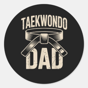 Taekwondo-Vater-T-Shirt3 Runder Aufkleber