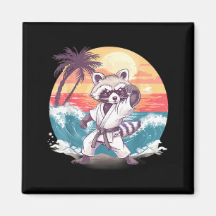 Taekwondo Waschbär Kickboxen Animall Jiu-Jitsu Magnet