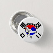 Taekwondo wickelte Knopf ein Button (Vorne & Hinten)