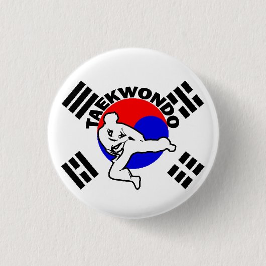 Taekwondo wickelte Knopf ein Button (Vorderseite)
