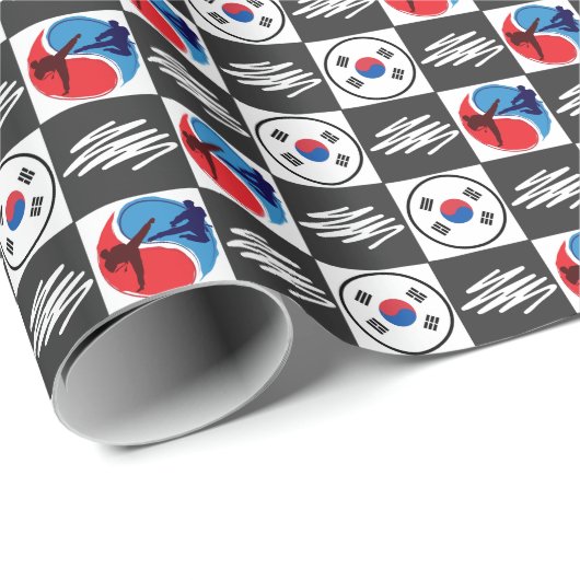 Taekwondo Wrapping Paper Geschenkpapier (Rolleneckpunkt)