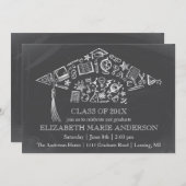 Tafel-Abschluss-Kappen-Einladung Einladung (Vorne/Hinten)