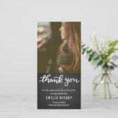 Tafel-Absolvent danken Ihnen Typografie Dankeskarte (Stehend Vorderseite)