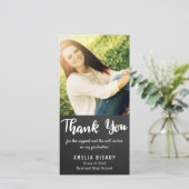 Tafel-Absolvent danken Ihnen Typografie Dankeskarte (Stehend Vorderseite)