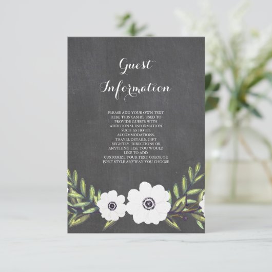 Tafel Anemone gestrichen - Informationskarte Begleitkarte (Stehend Vorderseite)