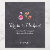 Tafel, Aquarell Blume rustikale Schenkung Weinetikett (Einzelnes Label)