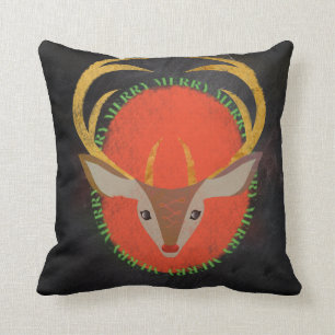 Tafel-Art-fröhliches Ren Kissen
