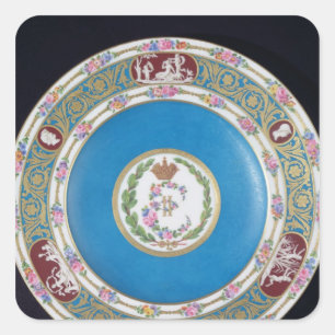 Tafel aus dem Dienst der Kaiserin Catherina II Quadratischer Aufkleber