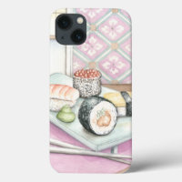 Tafel aus Sushi mit Chopsticks