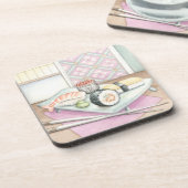 Tafel aus Sushi mit Chopsticks Getränkeuntersetzer (Linke Seite)