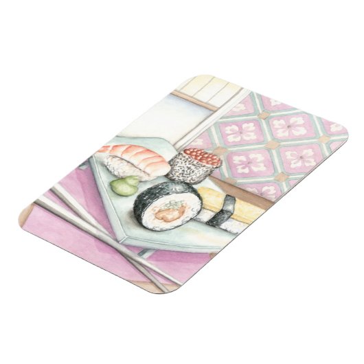 Tafel aus Sushi mit Chopsticks Magnet (Linke Seite)