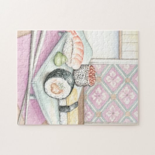 Tafel aus Sushi mit Chopsticks Puzzle (Horizontal)