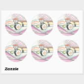 Tafel aus Sushi mit Chopsticks Runder Aufkleber (Blatt)