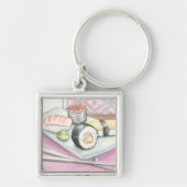 Tafel aus Sushi mit Chopsticks Schlüsselanhänger (Vorne)