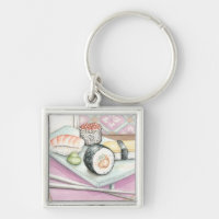 Tafel aus Sushi mit Chopsticks