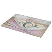 Tafel aus Sushi mit Chopsticks Schneidebrett (Ecke)