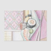 Tafel aus Sushi mit Chopsticks Seidenpapier (Vorderseite)