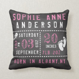 Tafel-Baby-Geburts-Mitteilung Kissen