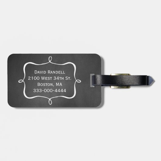 Tafel-Blick-Bräutigam-Gepäckanhänger Gepäckanhänger (Rückseite horizontal)