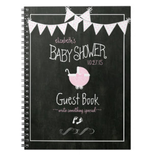Tafel-Blick-Rosa-Flaggen-Baby-Gast-Buch Notizblock