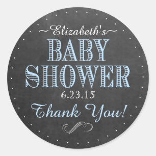 Tafel-Blick-Vintage Typografie-Baby-Dusche Runder Aufkleber