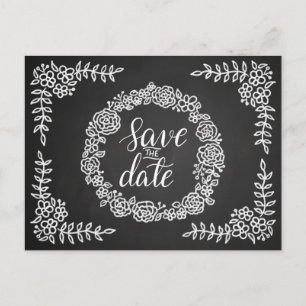 Tafel-BlumenWreath, der Save the Date Wedding Ankündigungspostkarte