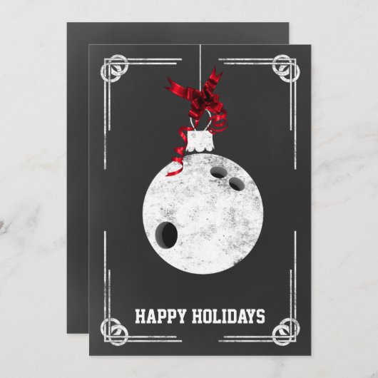 Tafel Bowling Weihnachtskarten Feiertagskarte (Vorne/Hinten)