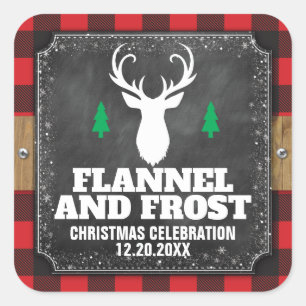 Tafel Buffalo Karierte Flanell und Frost Quadratischer Aufkleber