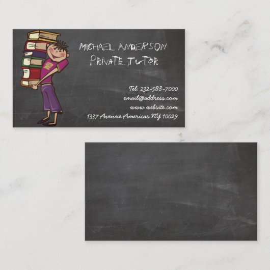 Tafel des privaten Tutors Visitenkarte (Vorne/Hinten)