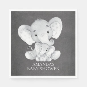 Tafel-Elefant-Jungen-Babyparty-Papierservietten Serviette