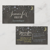 Tafel-Entwurf mit Sternen, Mond, farbige Kreide Visitenkarte (Vorne/Hinten)