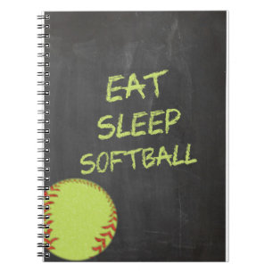 Tafel essen Schlaf-Softball Notizblock