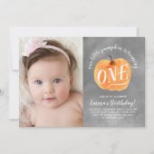 Tafel-Fall-Kürbis-Herbst-erster Geburtstag Einladung (Vorderseite)