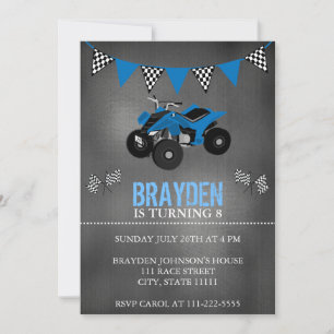 Tafel Four Wheeler, ATV Geburtstagseinladung Einladung