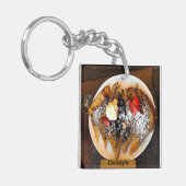 Tafel französischen Toastes mit Frucht Art Schlüsselanhänger (Vorderseite links)