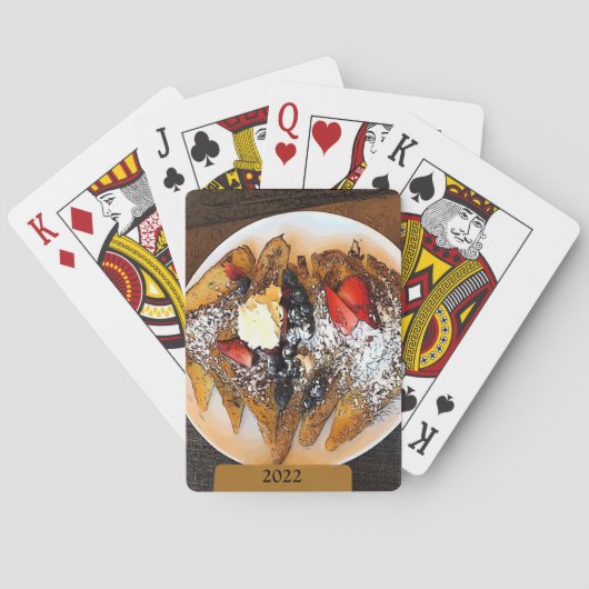 Tafel französischen Toastes mit Früchten Spielkarten (Rückseite)