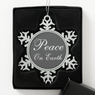 Tafel Frieden auf Erden Schneeflocken-Ornament Schneeflocken Zinn-Ornament