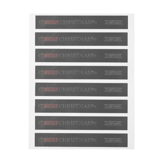 Tafel-frohe Weihnacht-Rücksendeadresse (Bogen)
