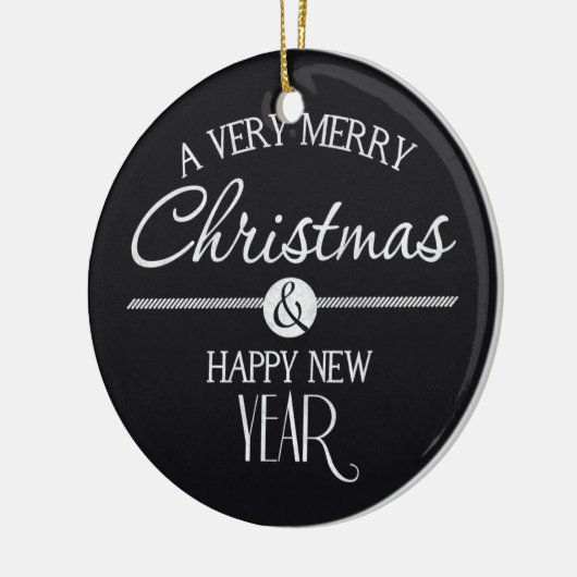 Tafel-frohe Weihnachten und guten Rutsch ins Neue Keramikornament (Links)