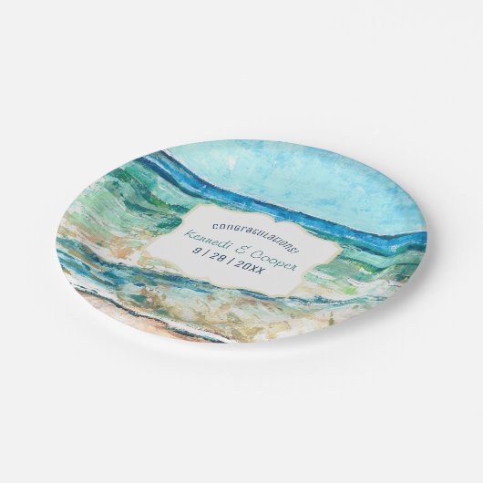 Tafel für Veranstaltungen am Strand Pappteller (Schrägansicht)