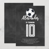 Tafel-Fußball-Geburtstagsfeier Einladung (Vorne/Hinten)