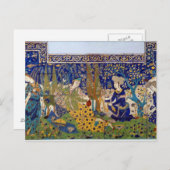 Tafel glasierter Steingut Fliesen, Isfahan Postkarte (Vorne/Hinten)