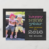 Tafel-glückliches neues Jahr 2016 Feiertagskarte (Vorne/Hinten)