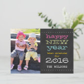 Tafel-glückliches neues Jahr 2016 Feiertagskarte (Stehend Vorderseite)